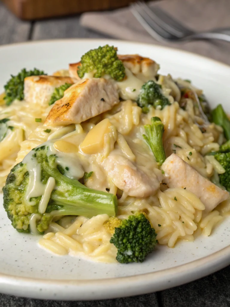 Cheesy Chicken Broccoli Orzo: Comfort Food in Every Bite!