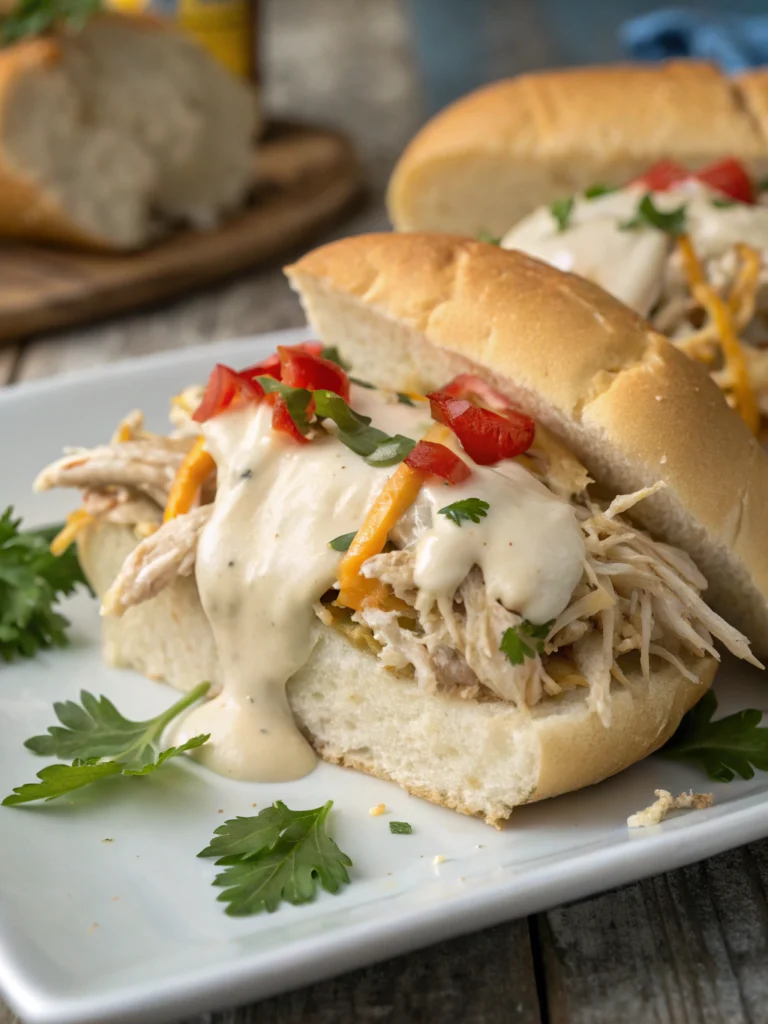 Easy Crock Pot Ranch Chicken Sandwiches Recipe