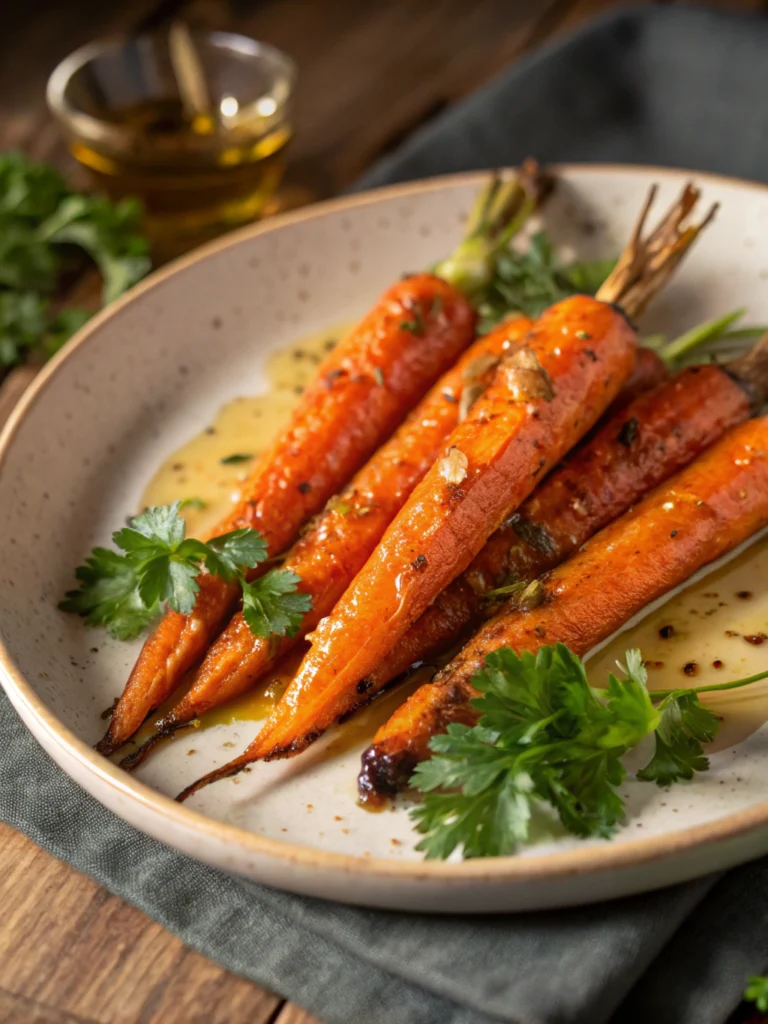 Honey Garlic Butter Roasted Carrots