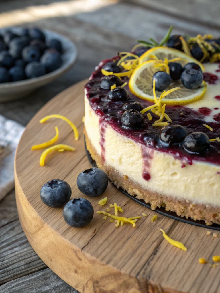 Best Lemon Blueberry Cheesecake – Creamy & Tangy