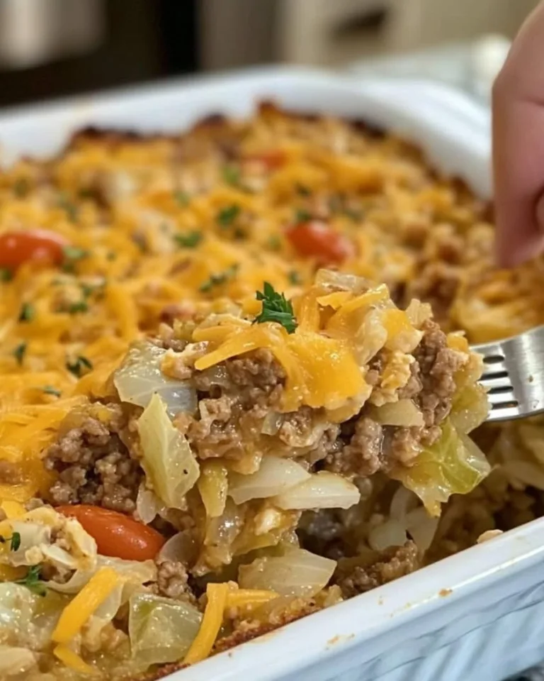 Easy Cheesy Cabbage Beef Casserole Ready in 30 Minutes