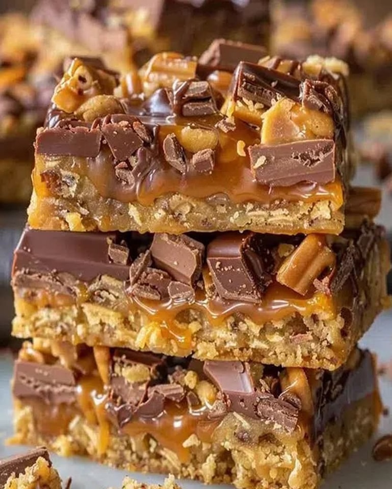 Easy Irresistible Caramel Chocolate Crunch Bars Ready in 30 Minutes