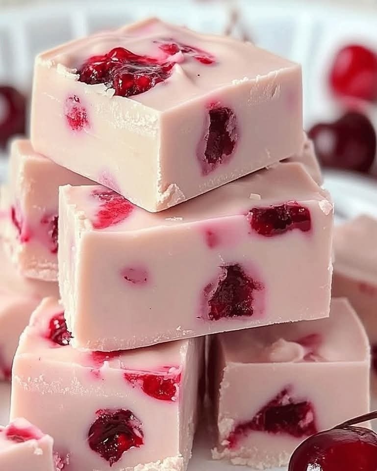 Easy Maraschino Cherry White Chocolate Fudges Ready in 30 Minutes