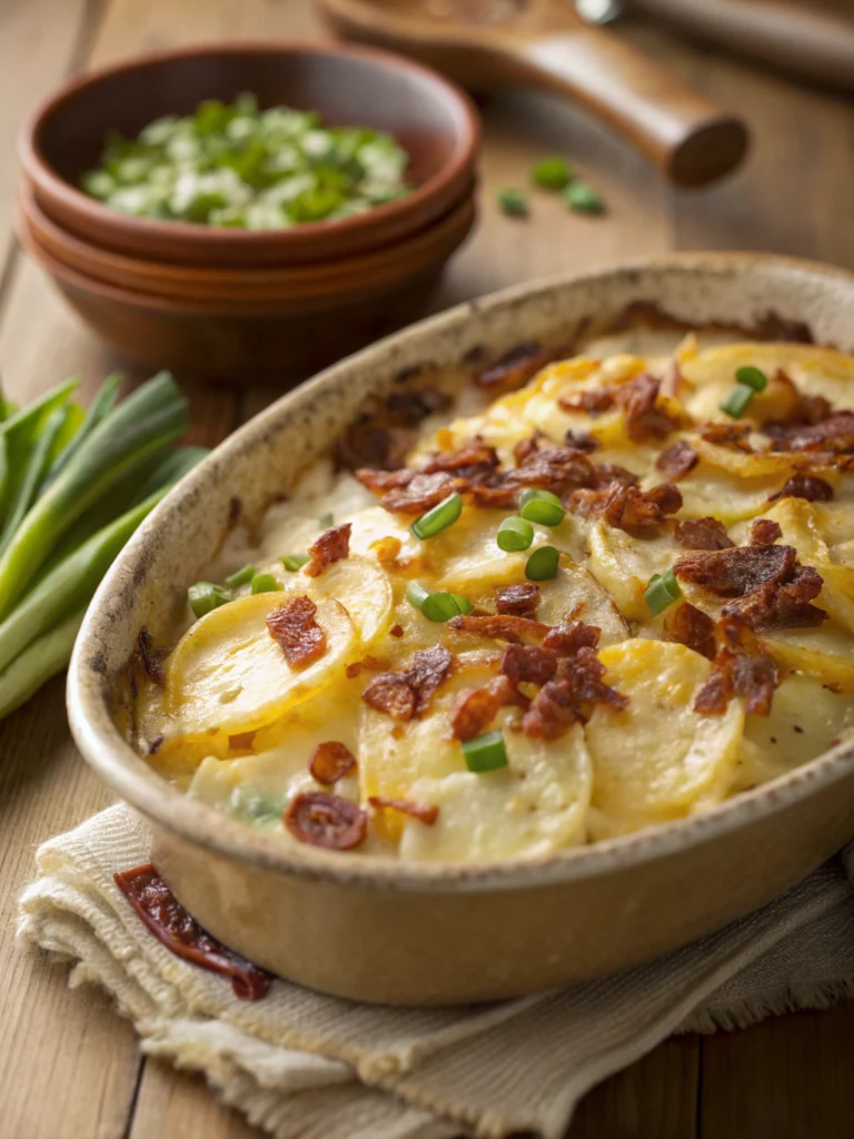 Ultimate Loaded Scalloped Potatoes – Creamy & Cheesy