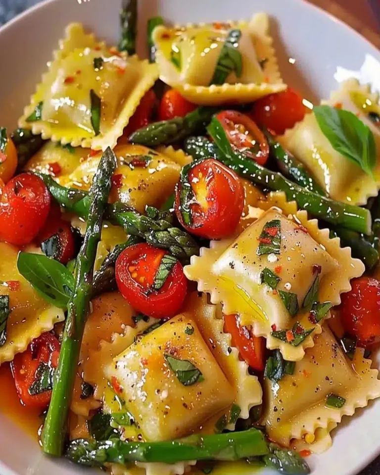 Easy Ravioli with Tomatoes and Asparagus Ready in 30 Minutes