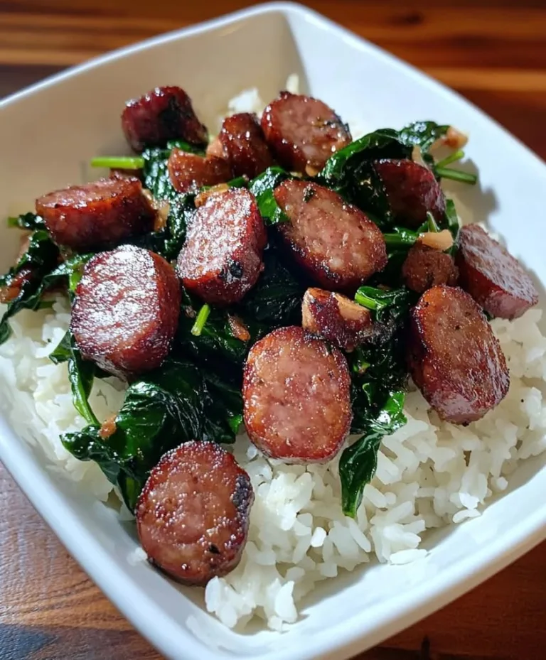 Easy Smoked Sausage & Spinach Rice Bowl Ready in 30 Minutes