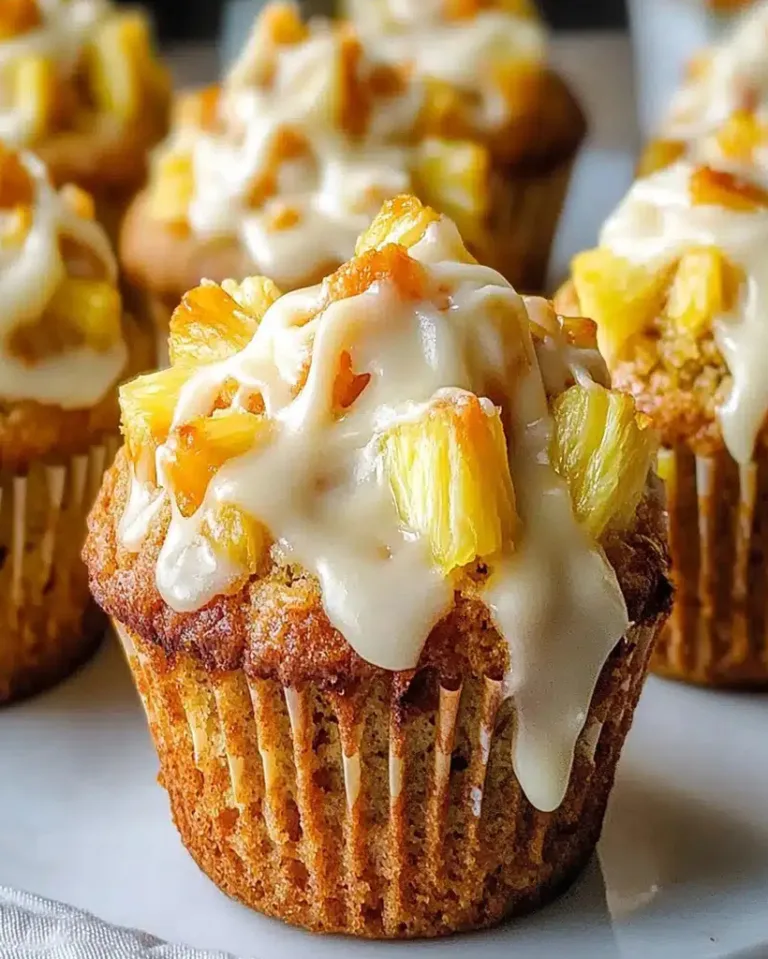 Easy Tropical Pineapple Carrot Muffins with Cream Cheese Frosting