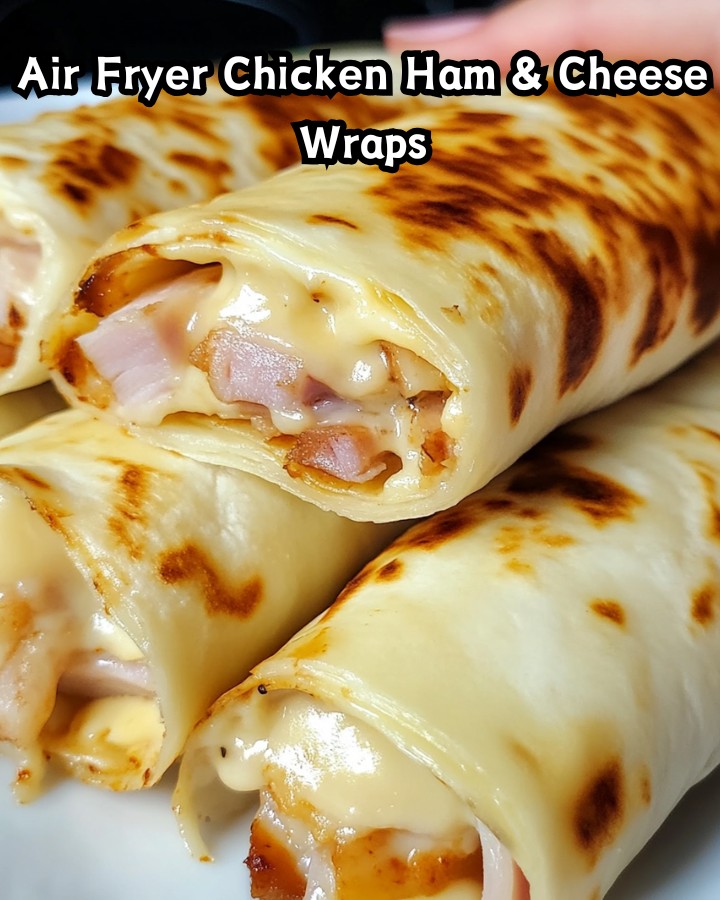 Easy Air Fryer Chicken Ham & Cheese Wraps Ready in 30 Minutes