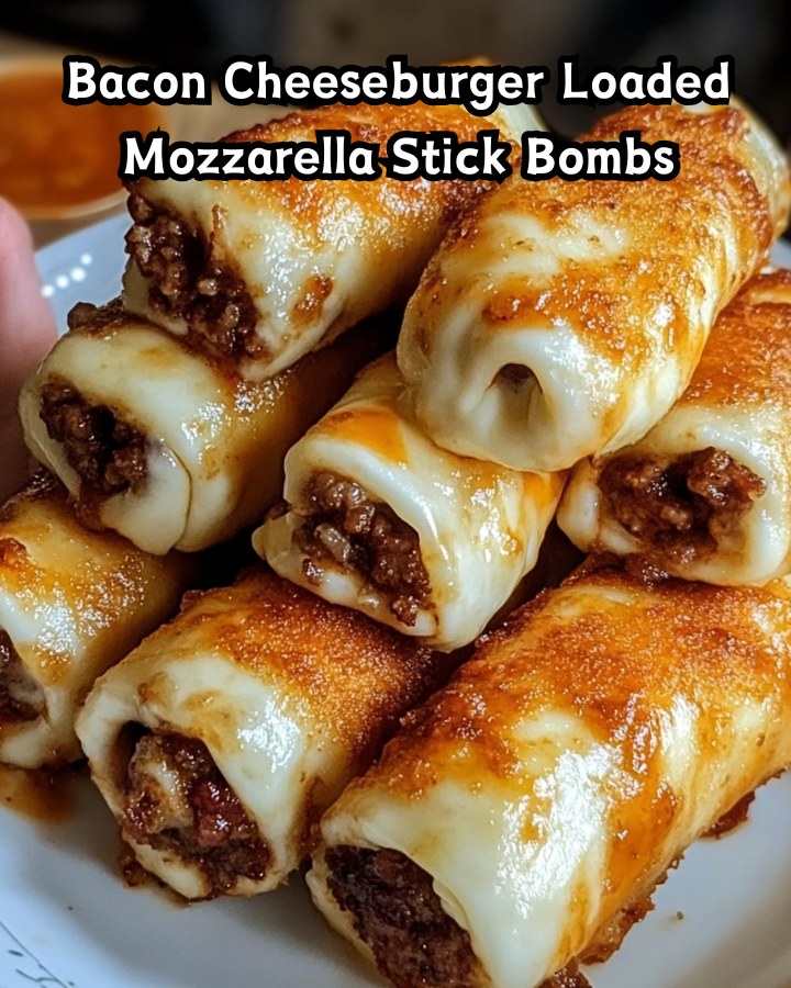 Ultimate Bacon Cheeseburger Loaded Mozzarella Stick Bombs
