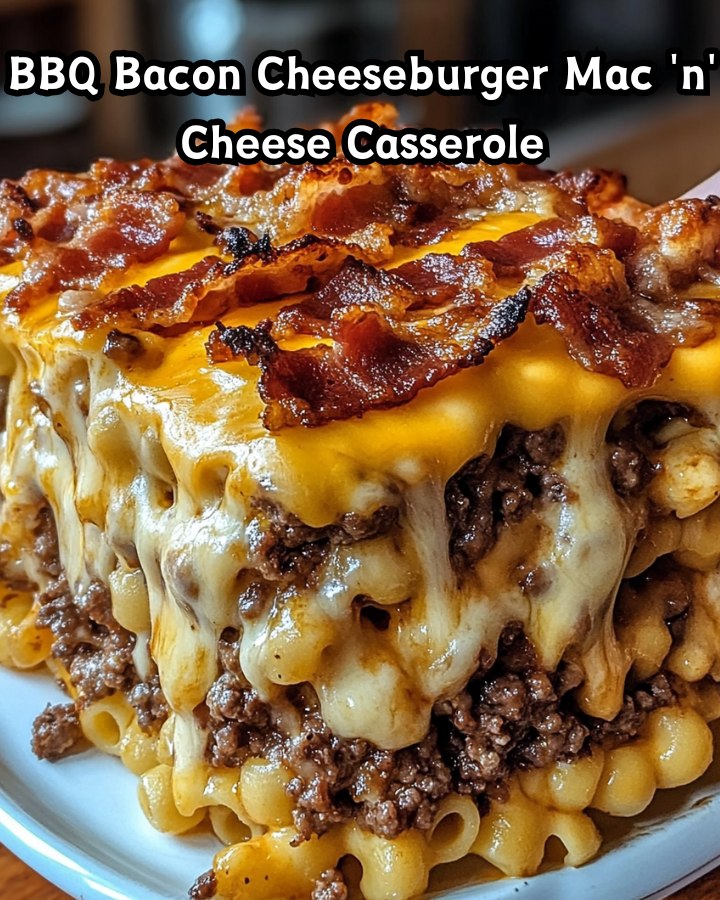 Ultimate BBQ Bacon Cheeseburger Mac ‘n’ Cheese Casserole