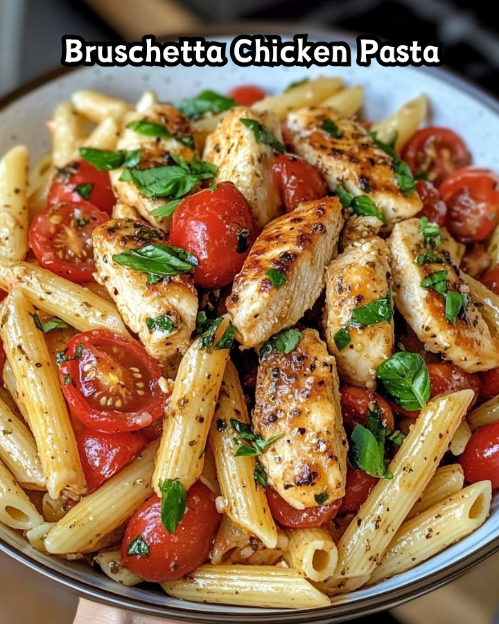 Easy Bruschetta Chicken Pasta Ready in 30 Minutes