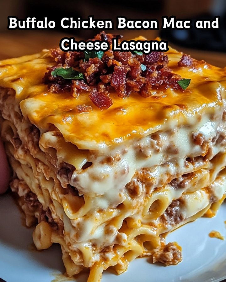 Ultimate Buffalo Chicken Bacon Mac and Cheese Lasagna Ready in 30 Minutes