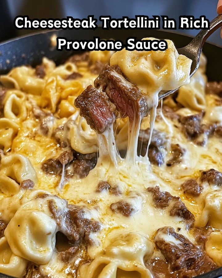 Easy Cheesesteak Tortellini in Rich Provolone Sauce