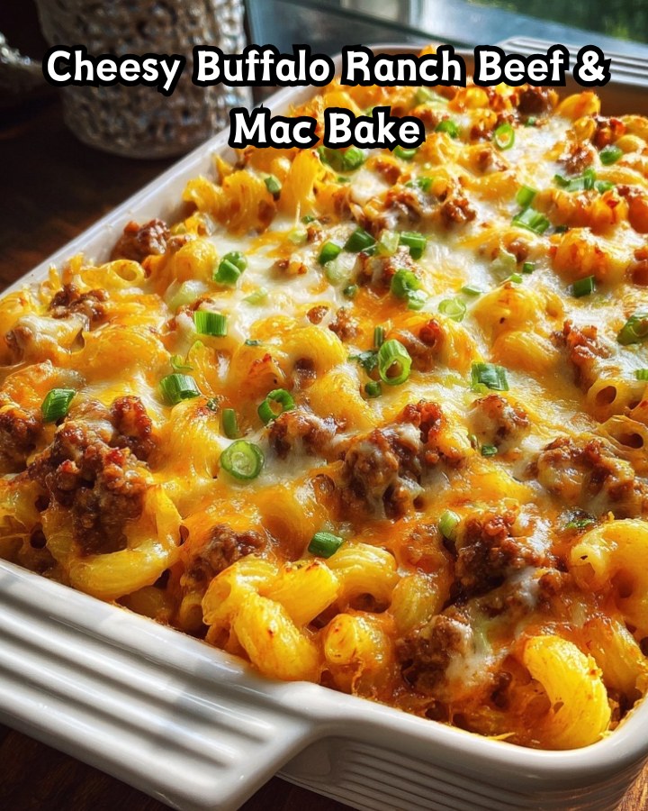 Ultimate Cheesy Buffalo Ranch Beef & Mac Bake Ready in 30 Minutes