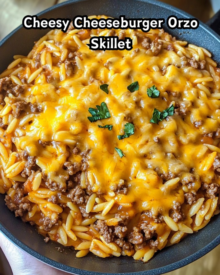 Easy Cheesy Cheeseburger Orzo Skillet Ready in 30 Minutes