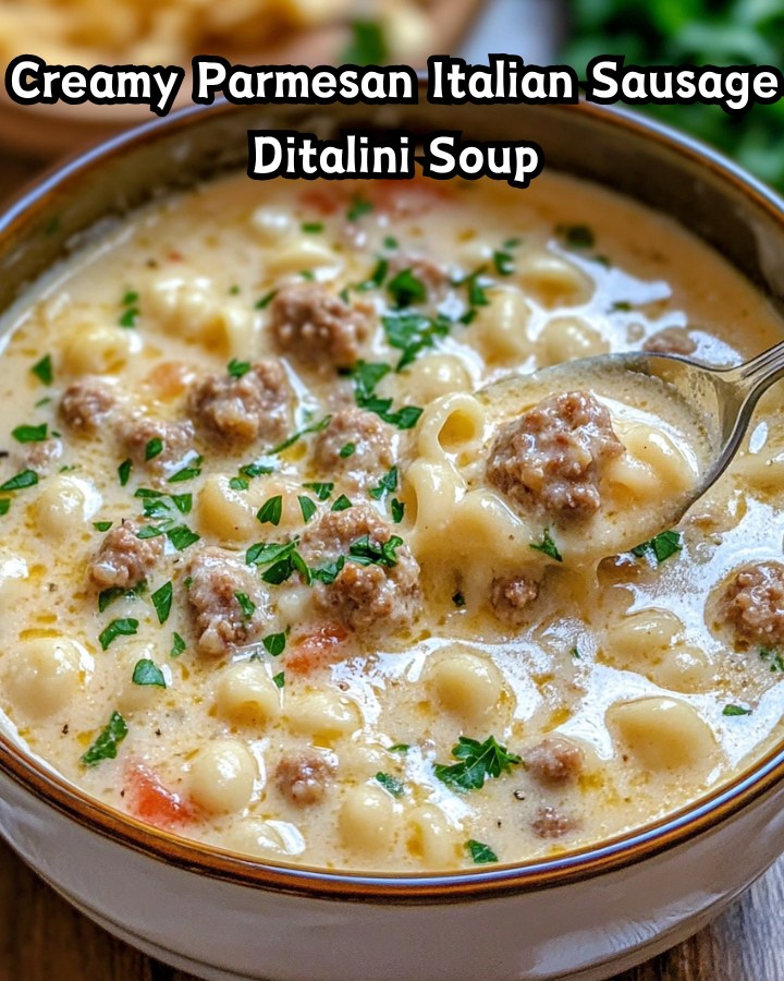 Easy Creamy Parmesan Italian Sausage Ditalini Soup Ready in 30 Minutes