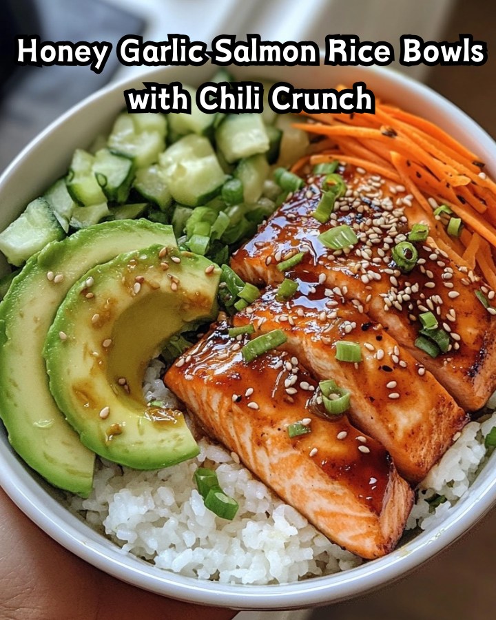 Easy Honey Garlic Salmon Rice Bowls with Chili Crunch
