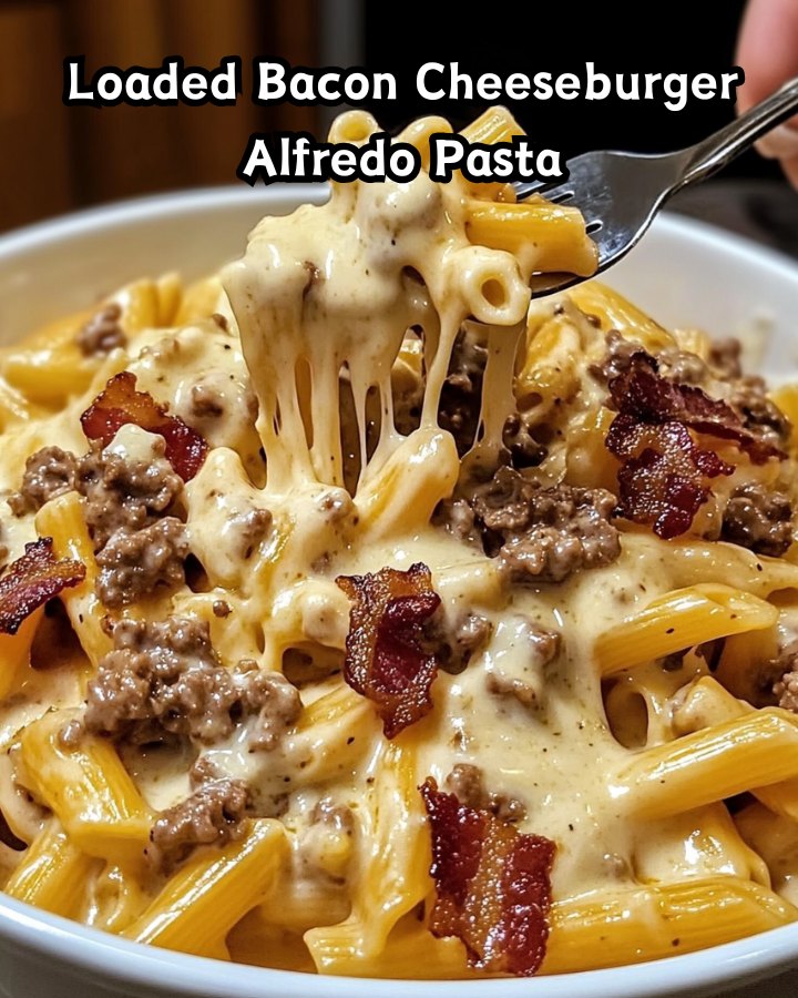Ultimate Loaded Bacon Cheeseburger Alfredo Pasta Ready in 30 Minutes