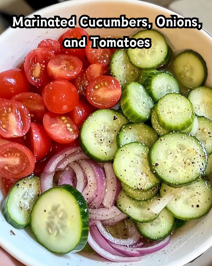 Easy Marinated Cucumbers, Onions, and Tomatoes Ready in 30 Minutes