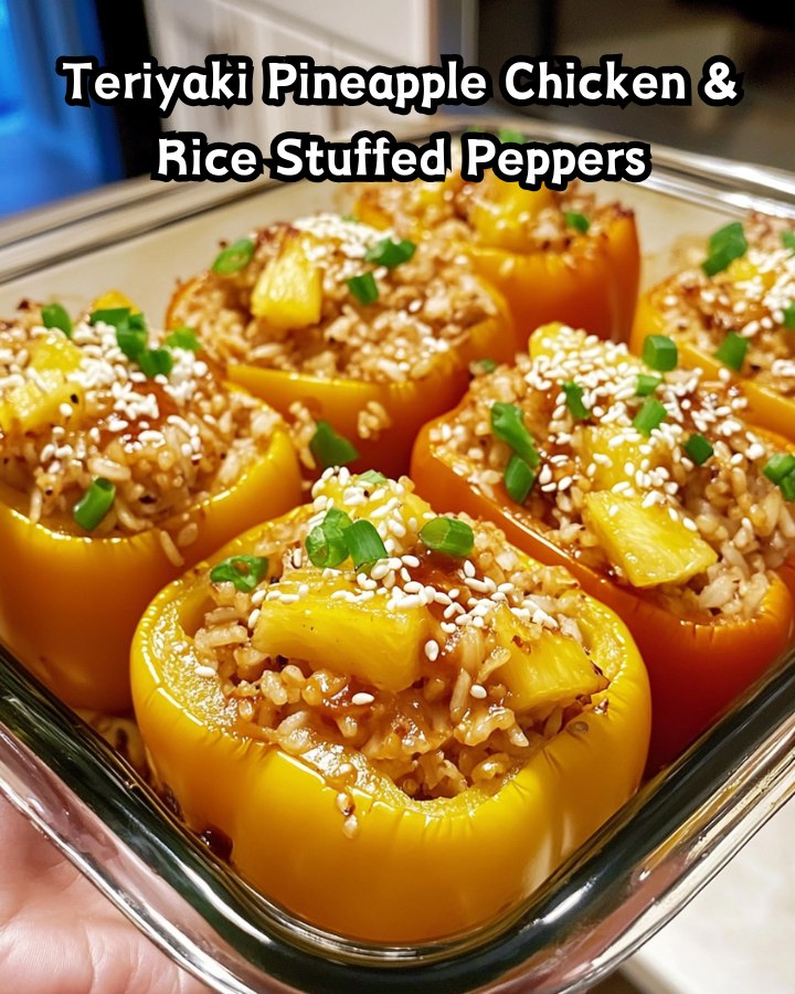 Easy Teriyaki Pineapple Chicken & Rice Stuffed Peppers