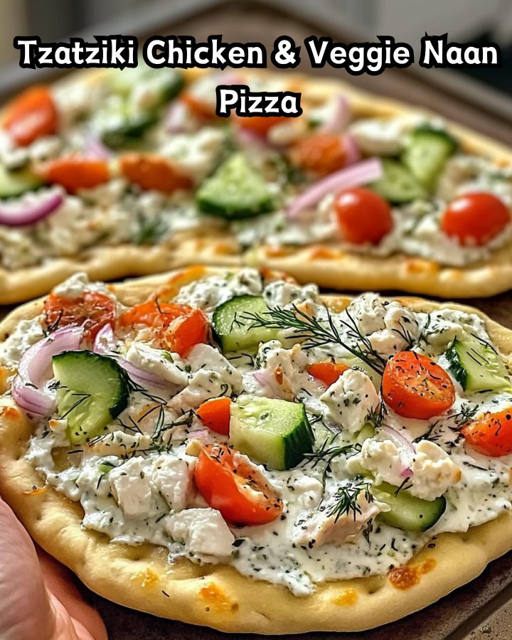 Easy Tzatziki Chicken & Veggie Naan Pizza Ready in 30 Minutes