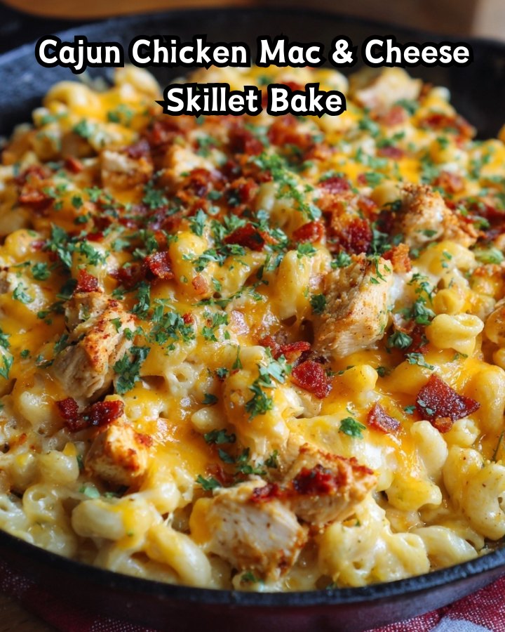 Easy Cajun Chicken Mac & Cheese Skillet Bake Ready in 30 Minutes