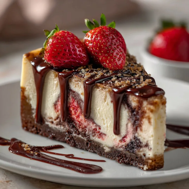 Ultimate Chocolate Strawberry Swirl Cheesecake – No-Bake Delight