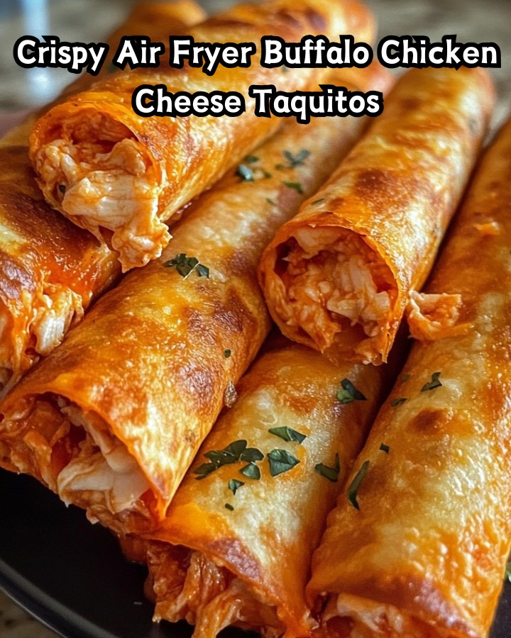 Easy Crispy Air Fryer Buffalo Chicken Cheese Taquitos Ready in 30 Minutes