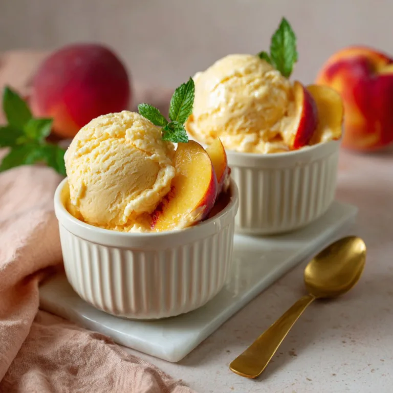 Homemade Peach Ice Cream – Ready in 30 Minutes