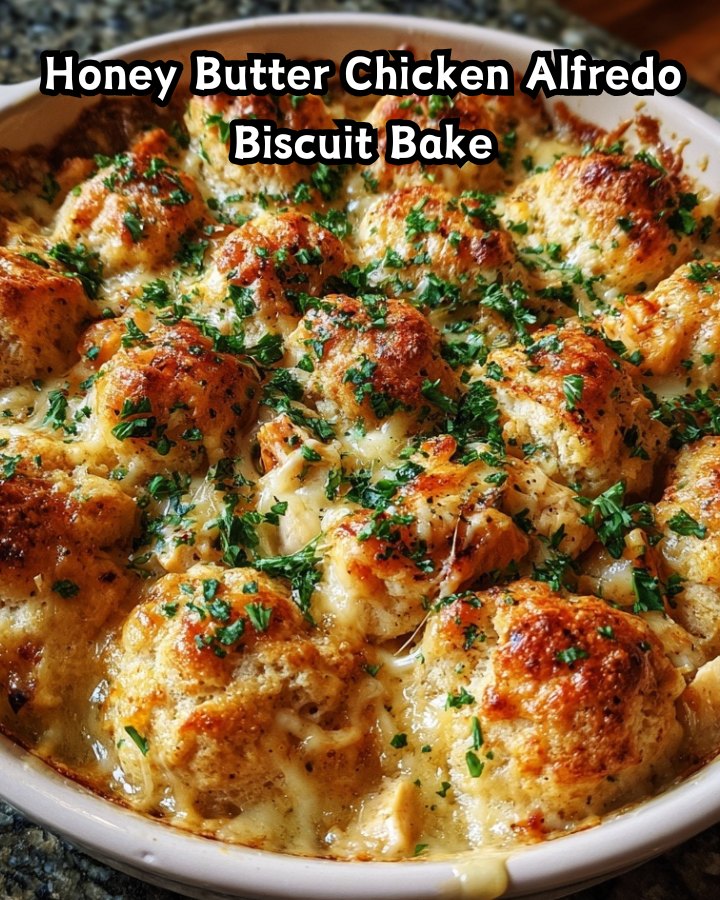 Best Honey Butter Chicken Alfredo Biscuit Bake Ready in 30 Minutes