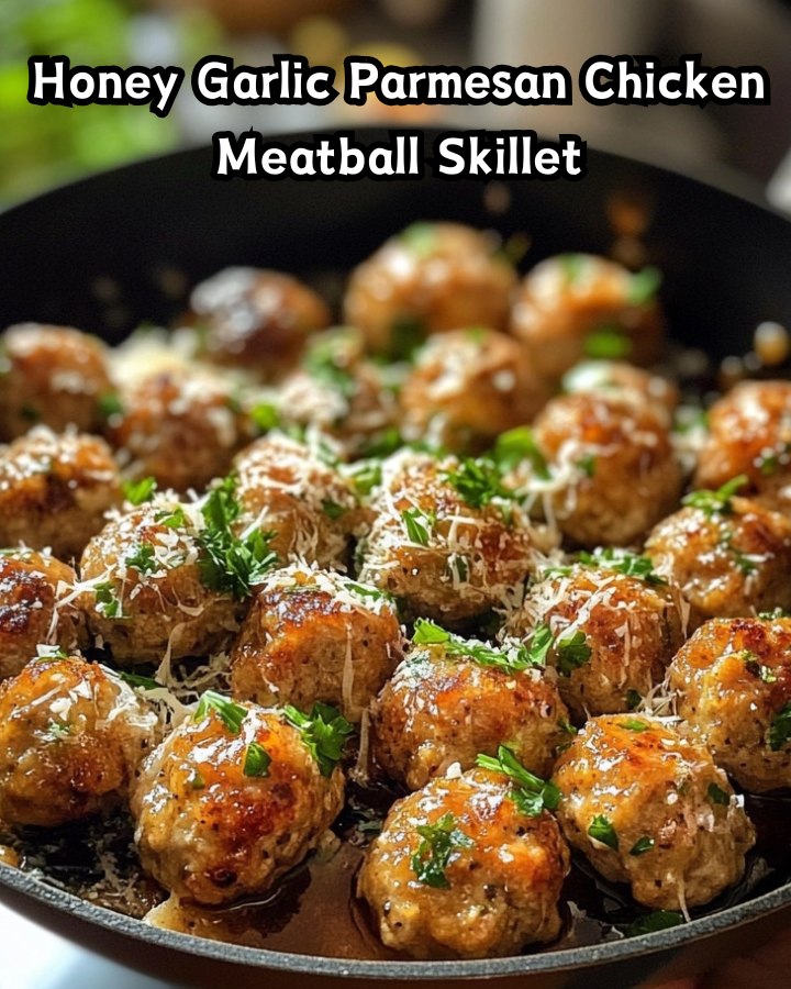Easy Honey Garlic Parmesan Chicken Meatball Skillet Ready in 30 Minutes