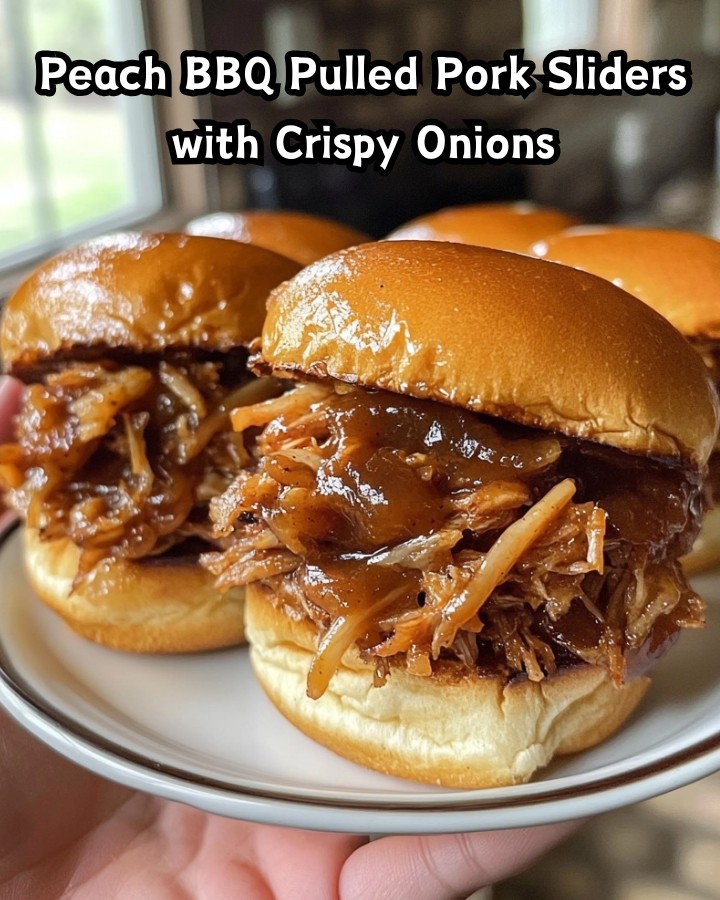 Ultimate Peach BBQ Pulled Pork Sliders with Crispy Onions