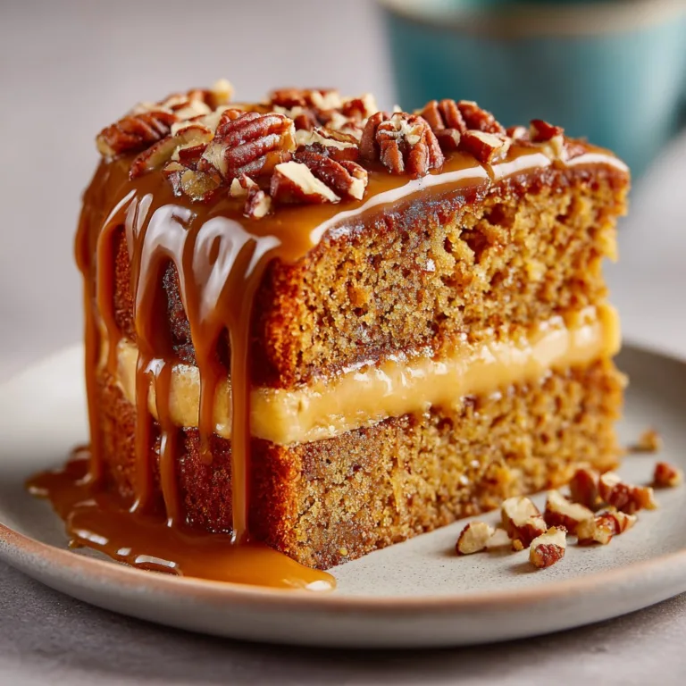 Classic Southern Pecan Caramel Cake – Perfect for Gatherings