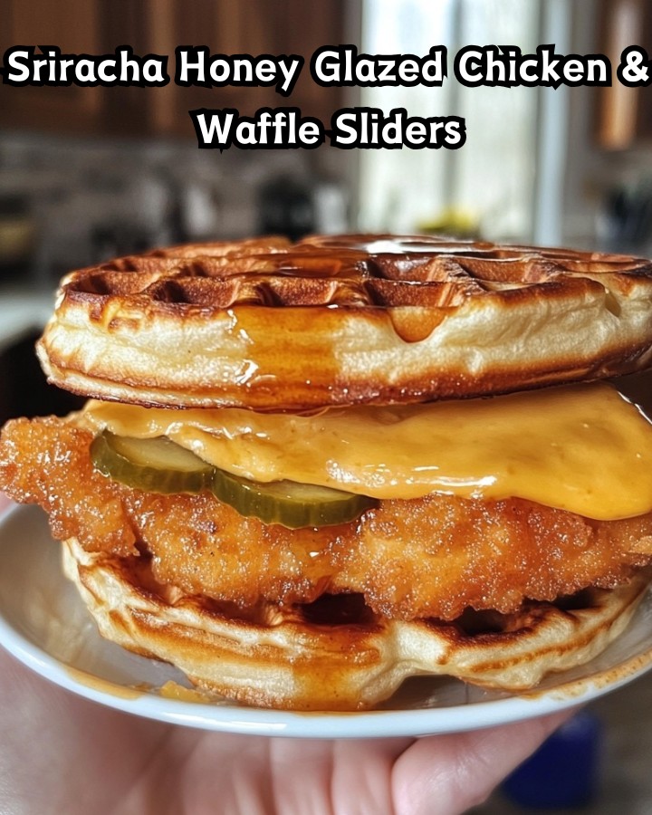 Easy Sriracha Honey Glazed Chicken & Waffle Sliders