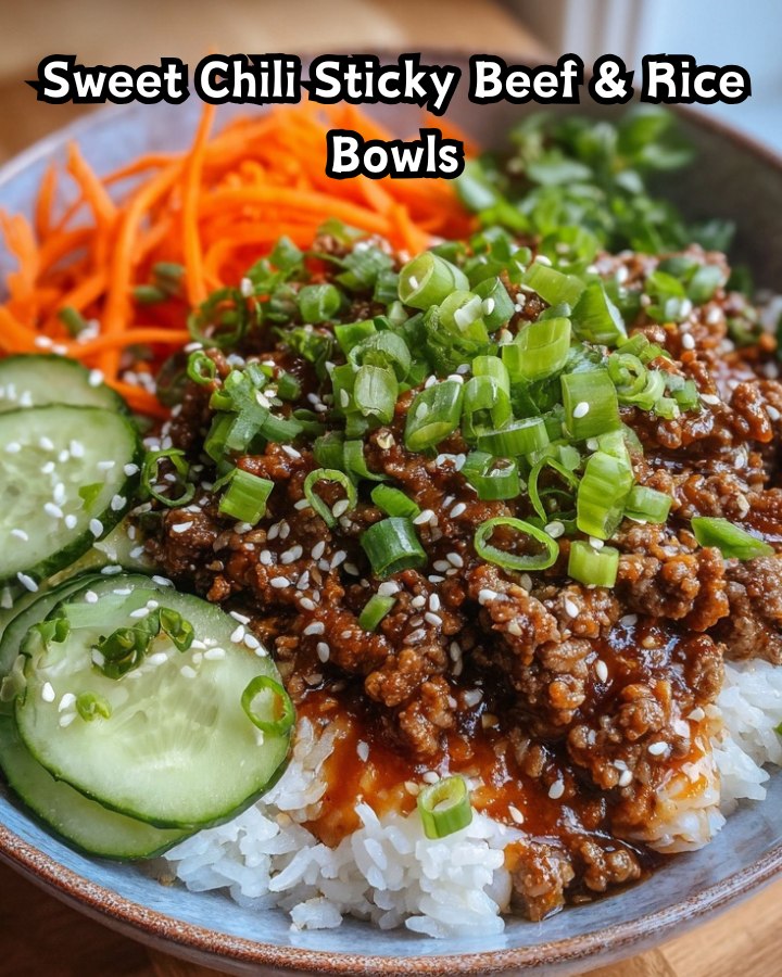 Easy Sweet Chili Sticky Beef & Rice Bowls Ready in 30 Minutes