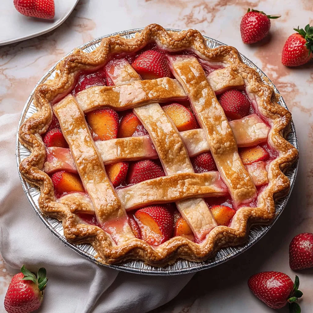 Brown Butter Strawberry Peach Pie step by step