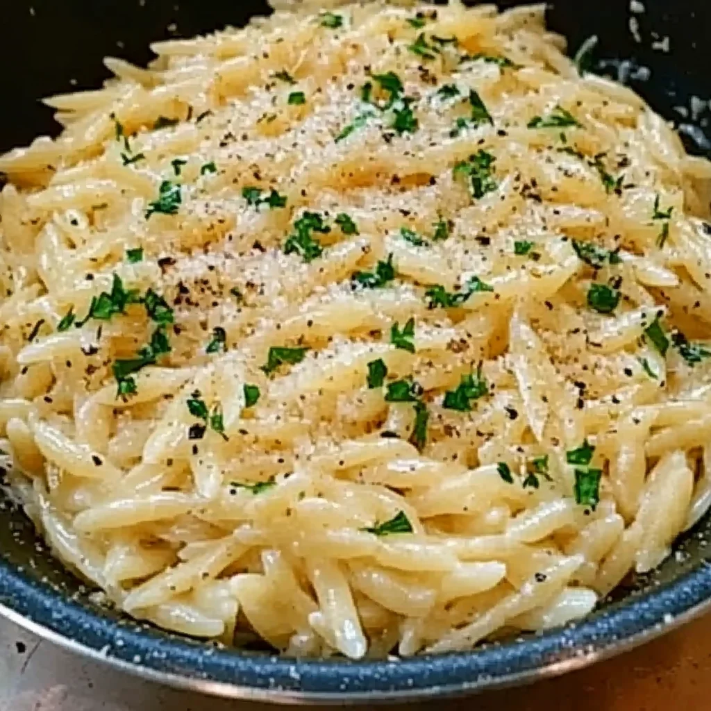 Garlic Parmesan Orzo Pasta step by step
