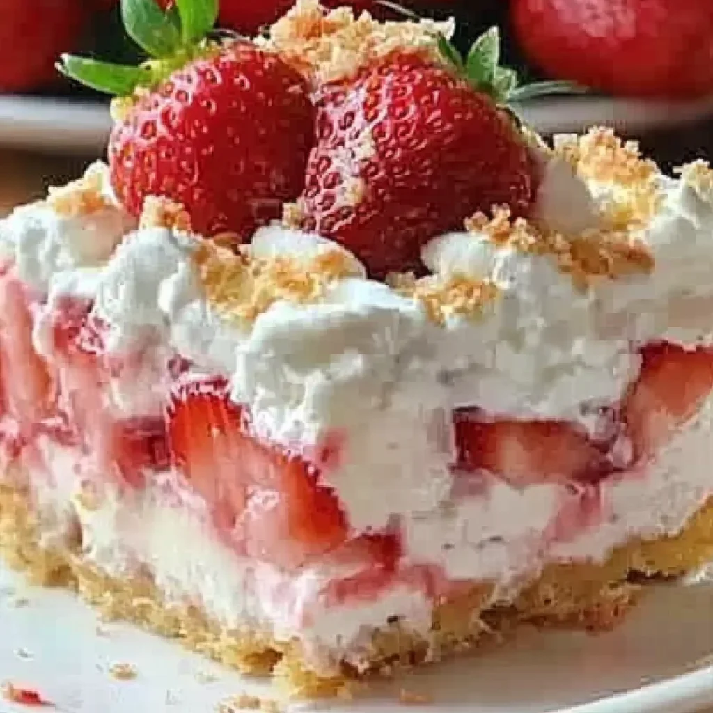 No-Bake Strawberry Cheesecake Lasagna step by step