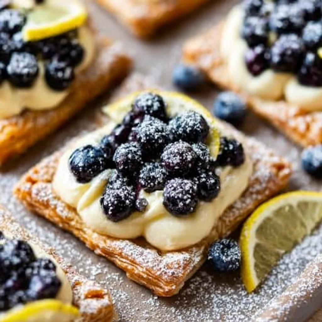 Blueberry Lemon Cream Pastries step by step