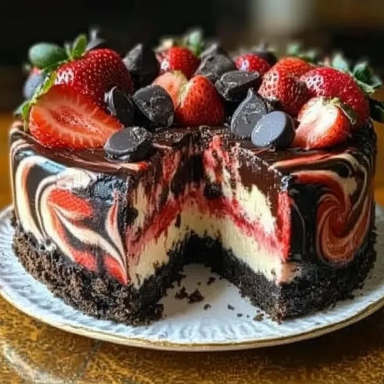 Chocolate Strawberry Swirl Cheesecake Recipe