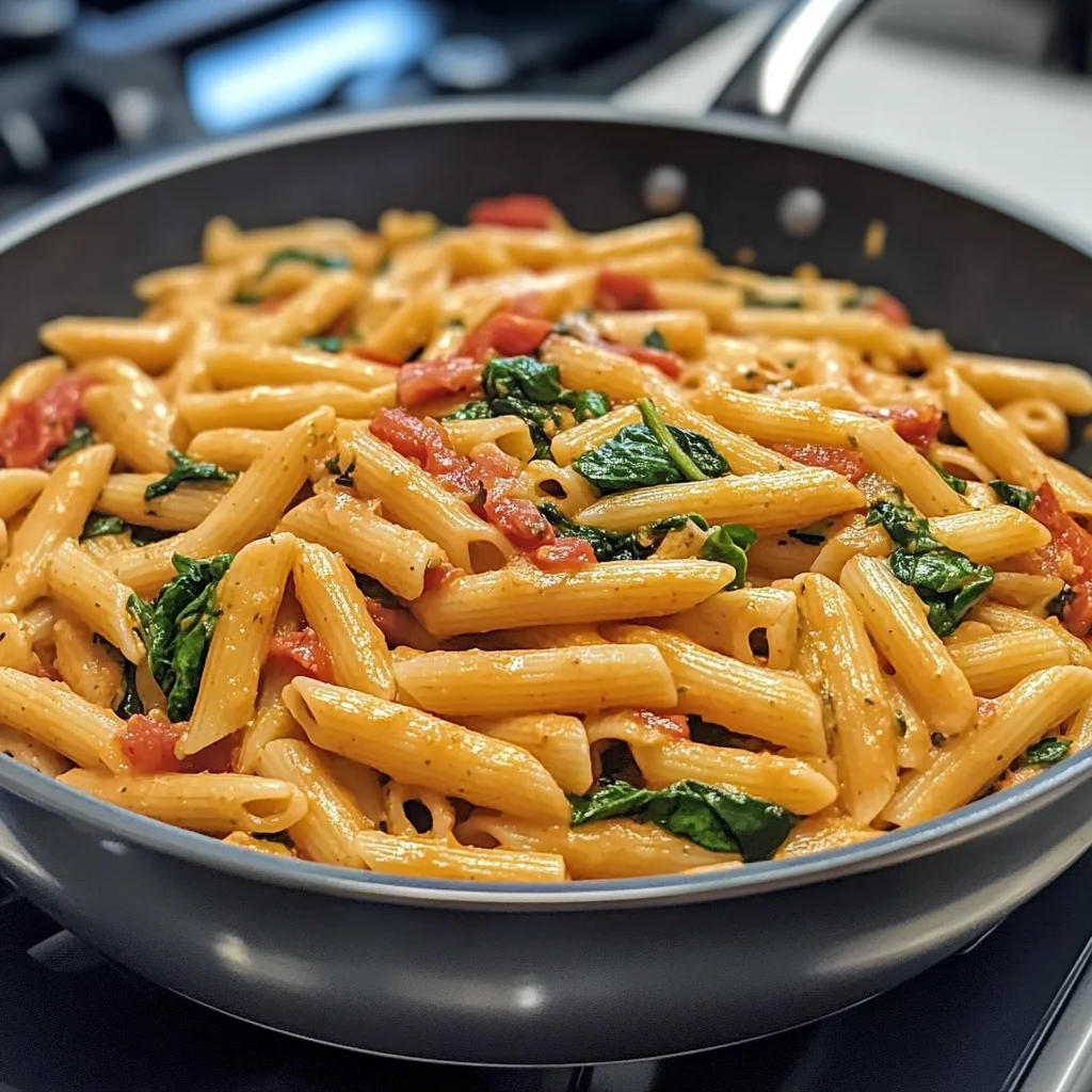 Recipe Title: Delicious Spinach Tomato Pasta step by step