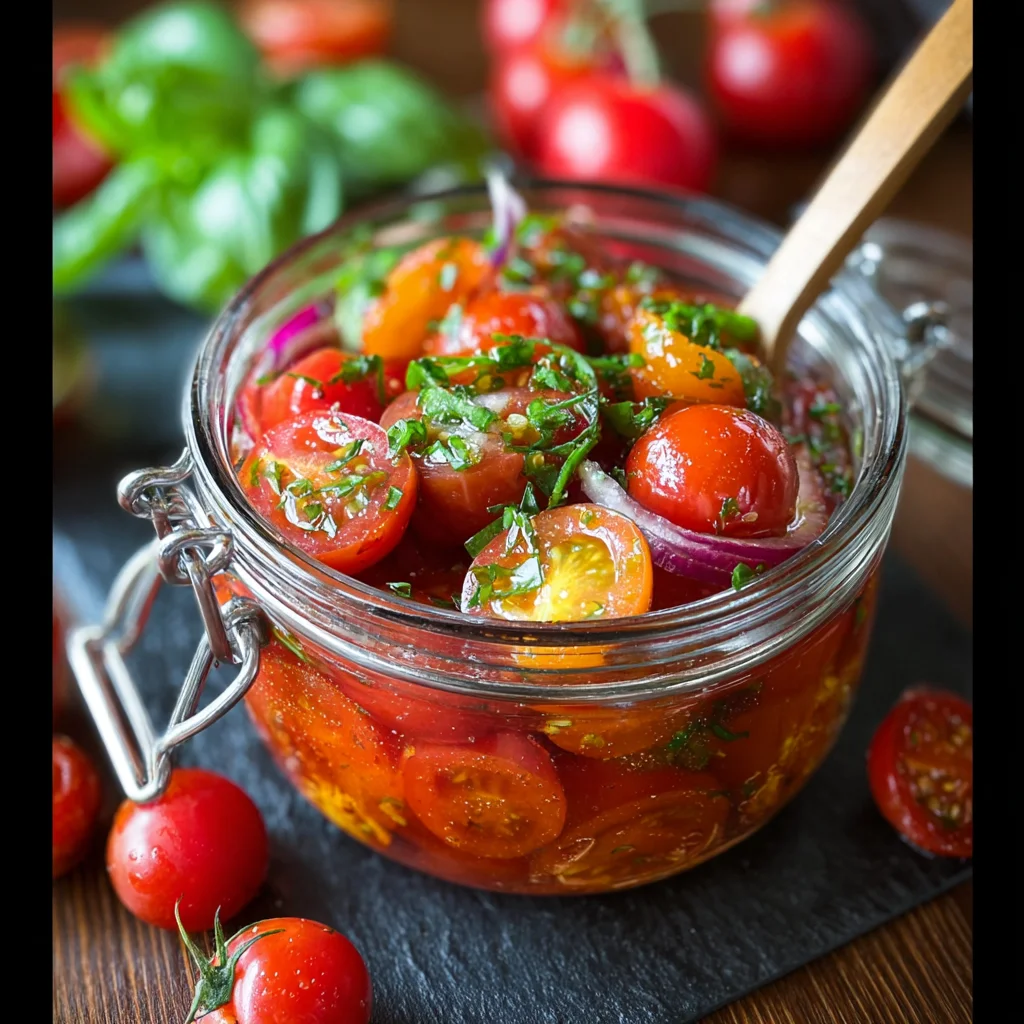 Easy Marinated Cherry Tomatoes step by step