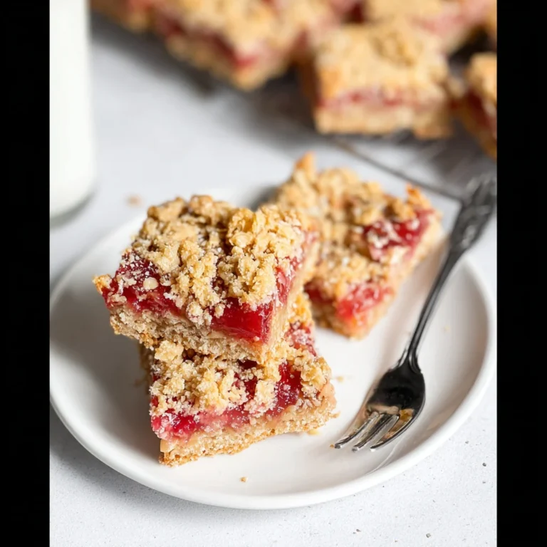 Easy Old Fashioned 5-Ingredient Oatmeal Rhubarb Bars Recipe