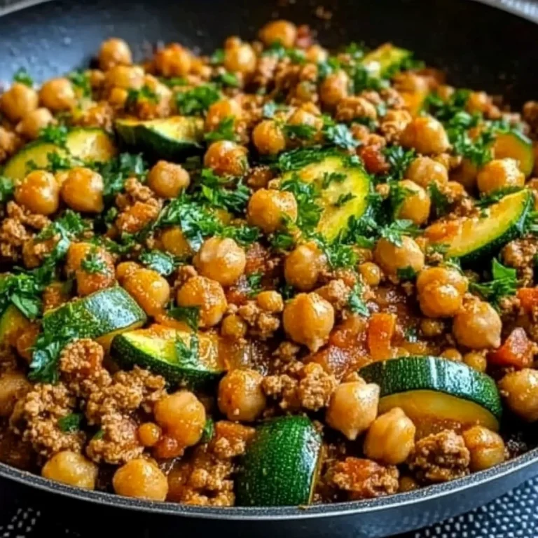 Ground Turkey Zucchini Chickpea Skillet Recipe