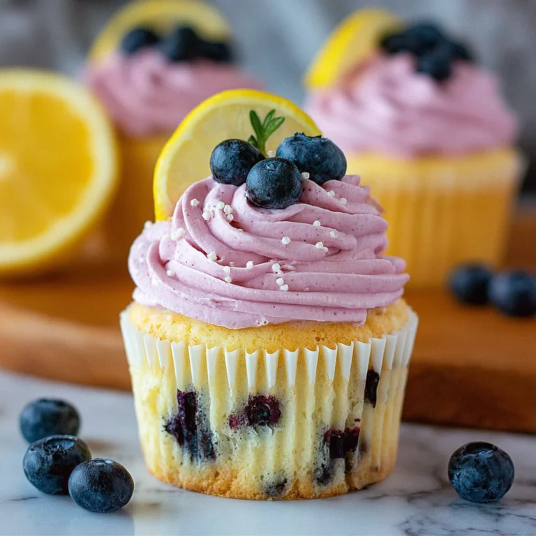 Lemon Cupcakes with Blueberry Buttercream Recipe