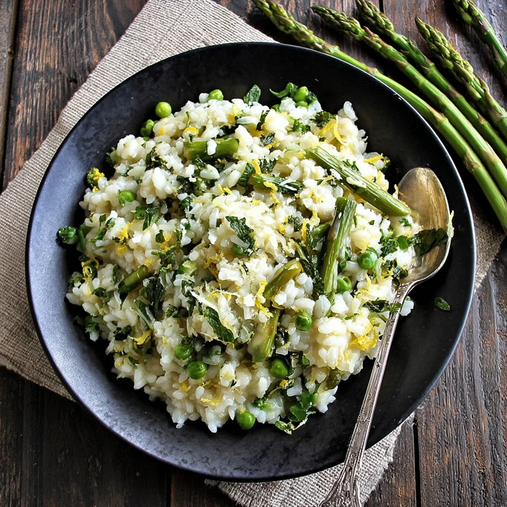 Lemon Risotto with Peas and Asparagus or Lemon Risotto with Spring Vegetables | @foodiephysician step by step