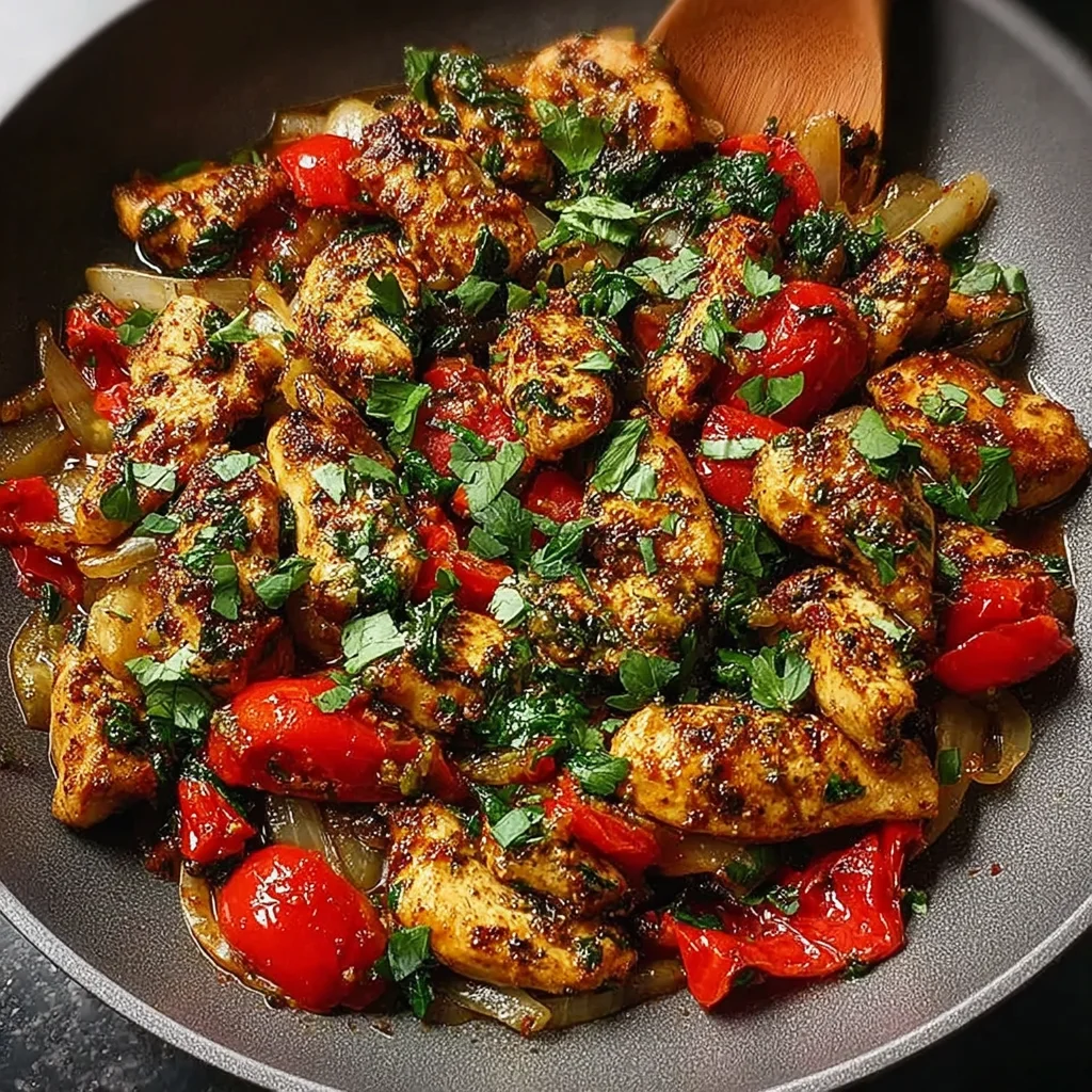 Mediterranean Chicken Stir Fry with Spinach and Cherry Tomatoes step by step