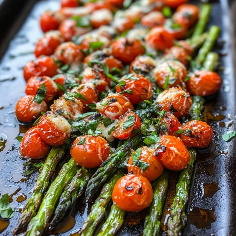 Parmesan Roasted Asparagus With Tomatoes & Balsamic Recipe