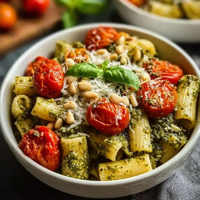 Pesto Pasta with Roasted Tomatoes Recipe