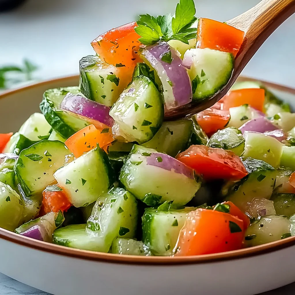 Refreshing Italian Cucumber Salad step by step